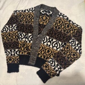 Chanel inspired Stylish Black and Gold Patterned Women's Sweater